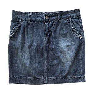 ESPRIT Mini Denim Jean Skirt Sz 29 Flap Pockets Embroidered Logo Y2K 2000’s Blue